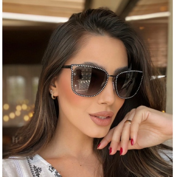 NWT Michael Kors Stockholm Rhinestone Sunglasses Black MK1098B - Picture 1 of 16